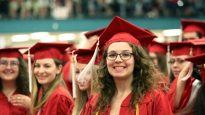 Female student at graduation