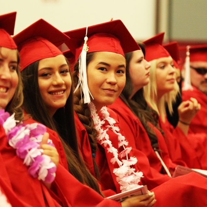 Students at graduation