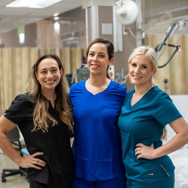 Three healthcare students