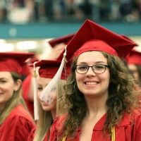 Female student at graduation