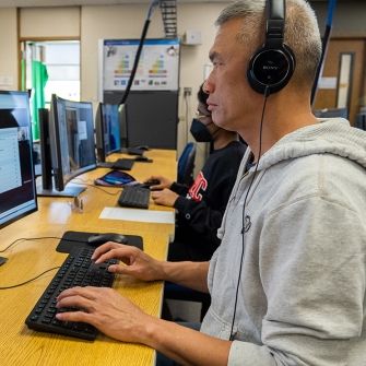 Student working in computer lab