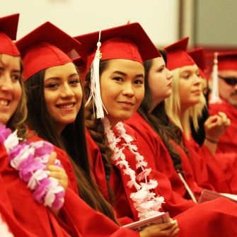 Students at graduation