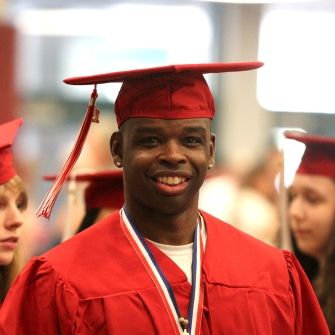Male student at graduation
