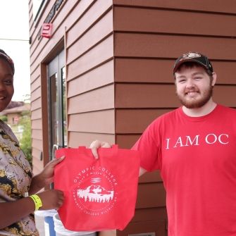 Two students at Shelton Campus