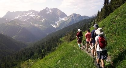 Hikers in the Olympic Mountains.