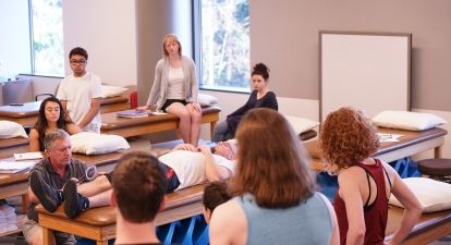 Students in lab with teacher