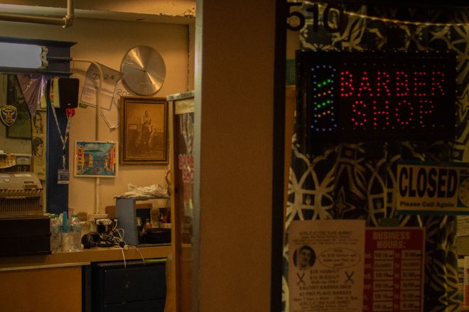 Barbershop storefront 