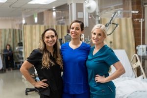 Three healthcare students