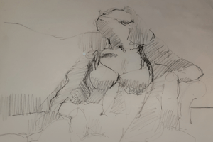 Drawing of female figure