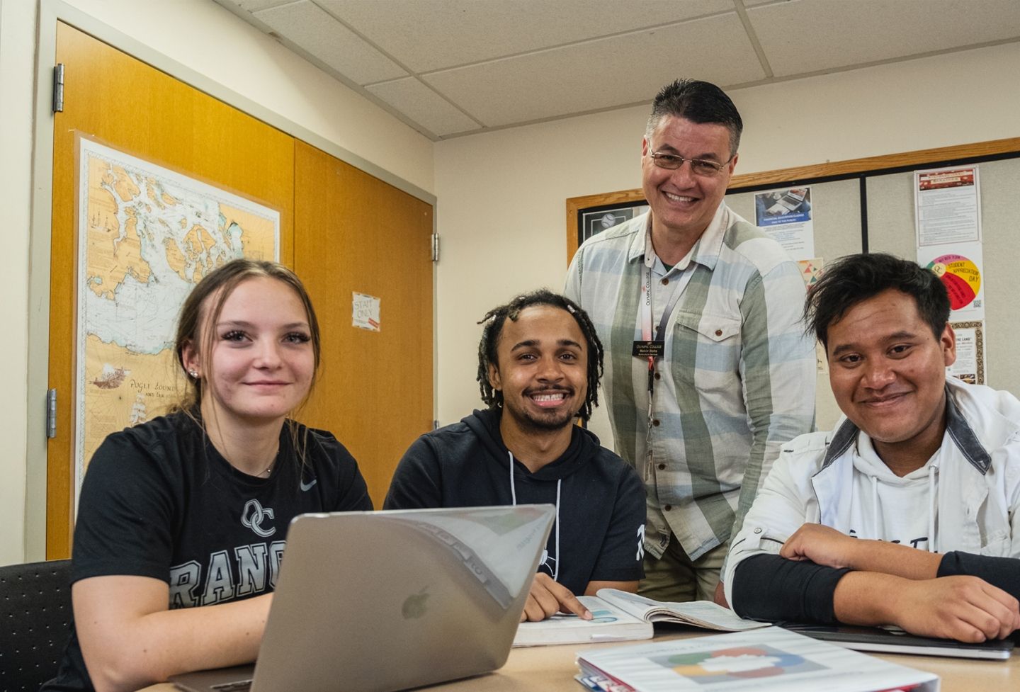 Three students and an employee.