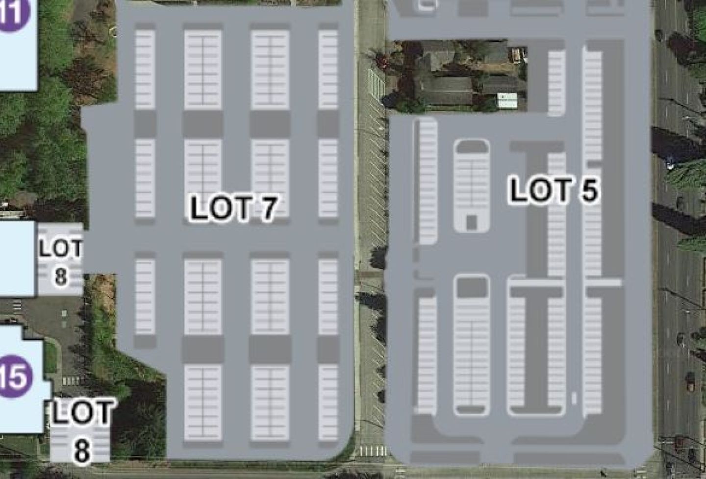 A screenshot of OC's parking map