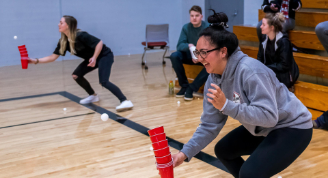 Students engaged in Olympic College Recreation event